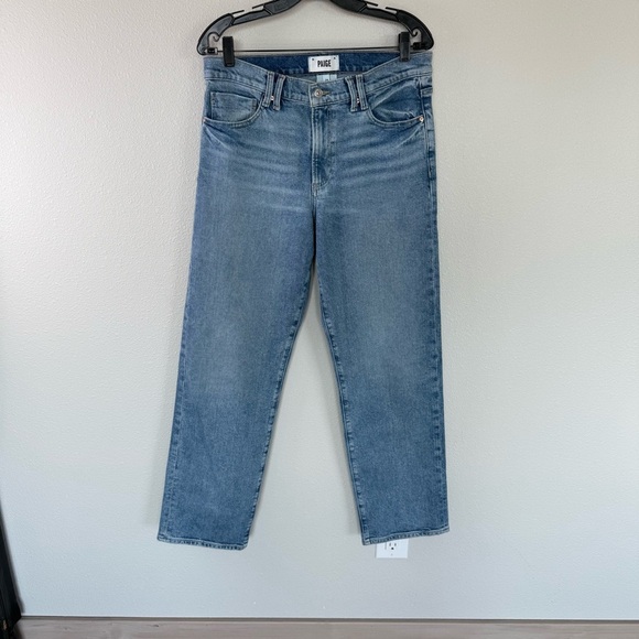 PAIGE Serena Boyfriend Straight Leg Jean Leela Distressed Denim Women’s Size 28 - Picture 3 of 13